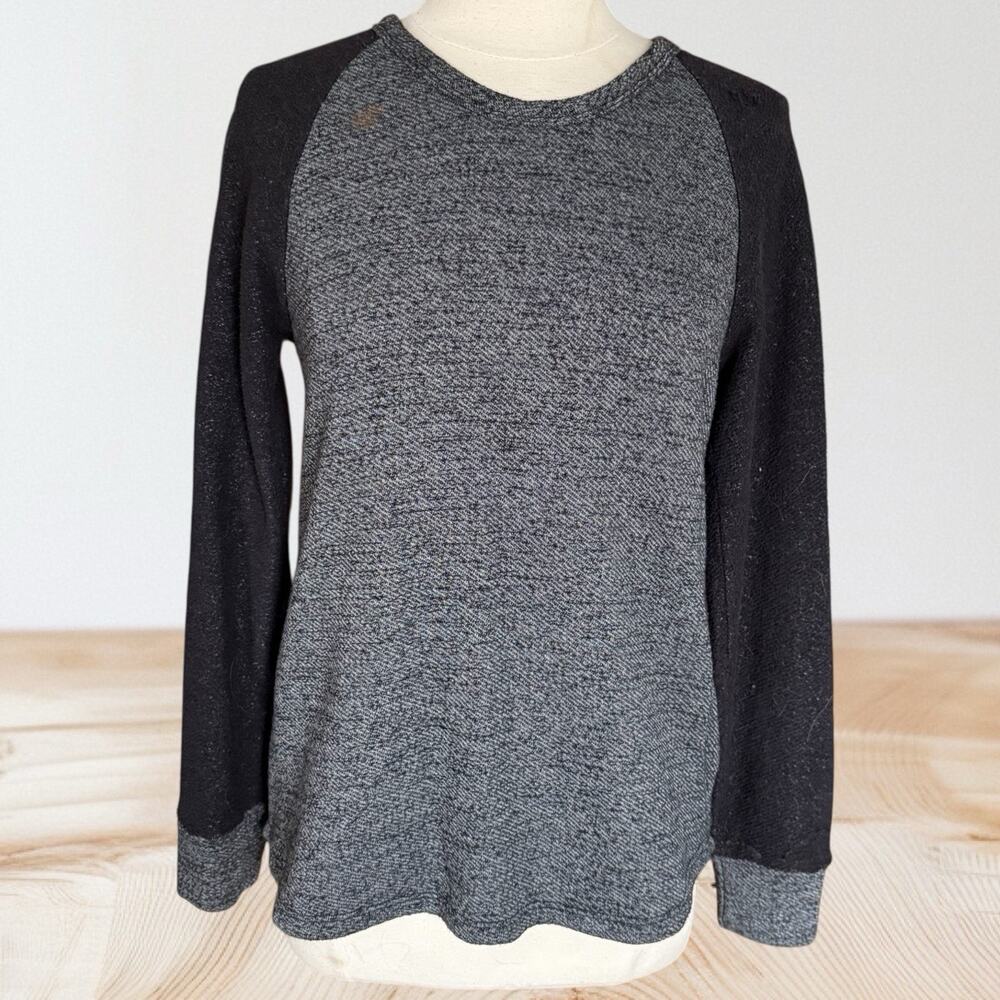 Sundry Sweatshirt Sweater Sz L French Terry Colorblock Black Gray Heather USA